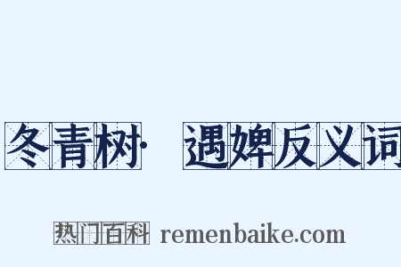 冬青树·遇婢反义词是什么意思的图片